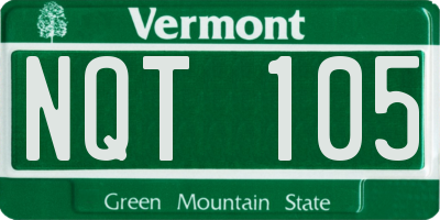 VT license plate NQT105