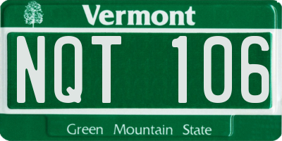VT license plate NQT106