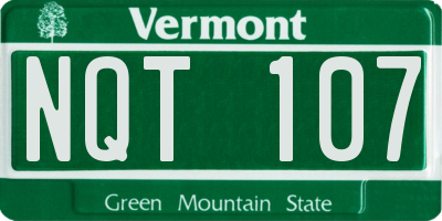 VT license plate NQT107
