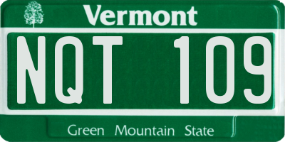 VT license plate NQT109