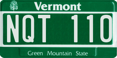 VT license plate NQT110