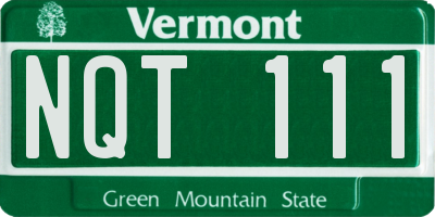 VT license plate NQT111