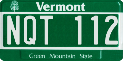 VT license plate NQT112