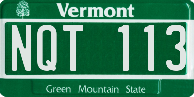 VT license plate NQT113