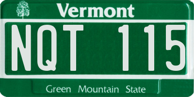 VT license plate NQT115