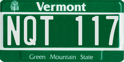 VT license plate NQT117