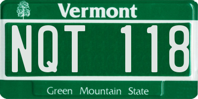 VT license plate NQT118