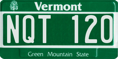 VT license plate NQT120