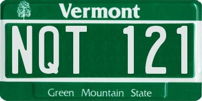 VT license plate NQT121