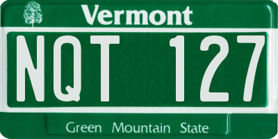 VT license plate NQT127