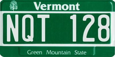 VT license plate NQT128