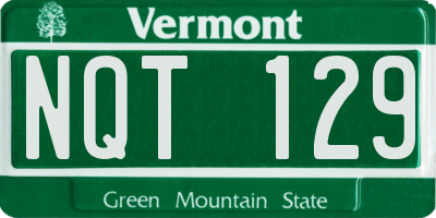 VT license plate NQT129