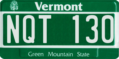 VT license plate NQT130