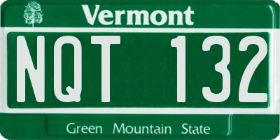 VT license plate NQT132