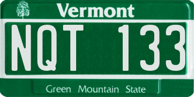 VT license plate NQT133