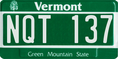 VT license plate NQT137