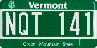 VT license plate NQT141