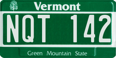 VT license plate NQT142