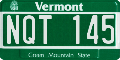 VT license plate NQT145
