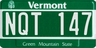 VT license plate NQT147