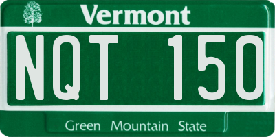 VT license plate NQT150