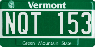 VT license plate NQT153