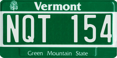 VT license plate NQT154