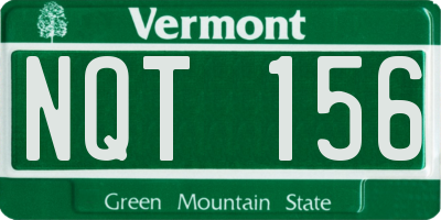 VT license plate NQT156