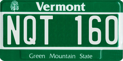 VT license plate NQT160
