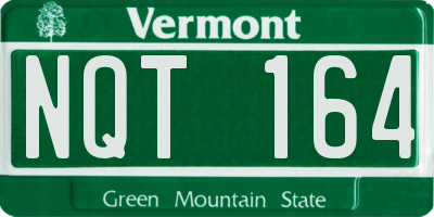 VT license plate NQT164