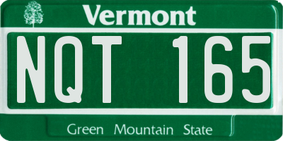 VT license plate NQT165