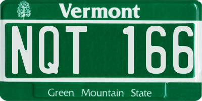 VT license plate NQT166