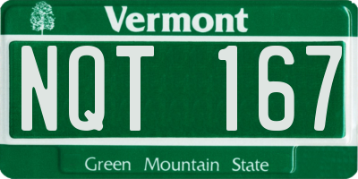 VT license plate NQT167