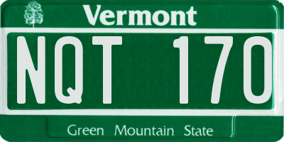 VT license plate NQT170