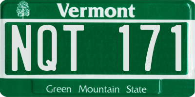 VT license plate NQT171