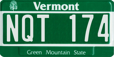 VT license plate NQT174