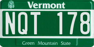 VT license plate NQT178