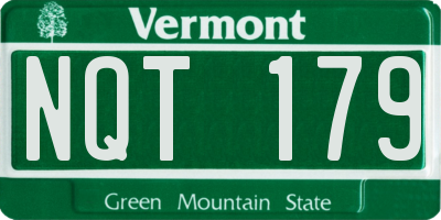VT license plate NQT179