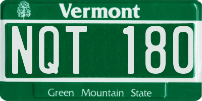 VT license plate NQT180