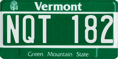 VT license plate NQT182