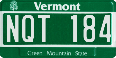 VT license plate NQT184