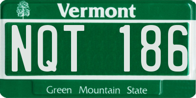 VT license plate NQT186