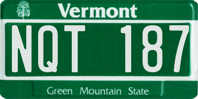 VT license plate NQT187