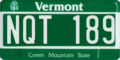 VT license plate NQT189