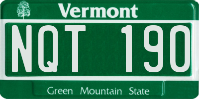 VT license plate NQT190