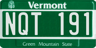 VT license plate NQT191