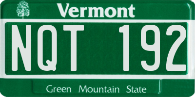 VT license plate NQT192
