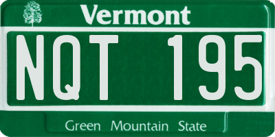 VT license plate NQT195