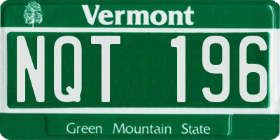 VT license plate NQT196