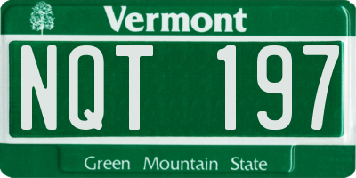 VT license plate NQT197